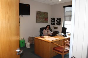 Mekeya Carter in her office. Troy, New York
