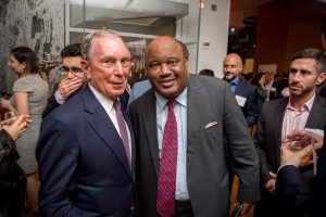 Michael Bloomberg and Political Reporter Dominic Carter